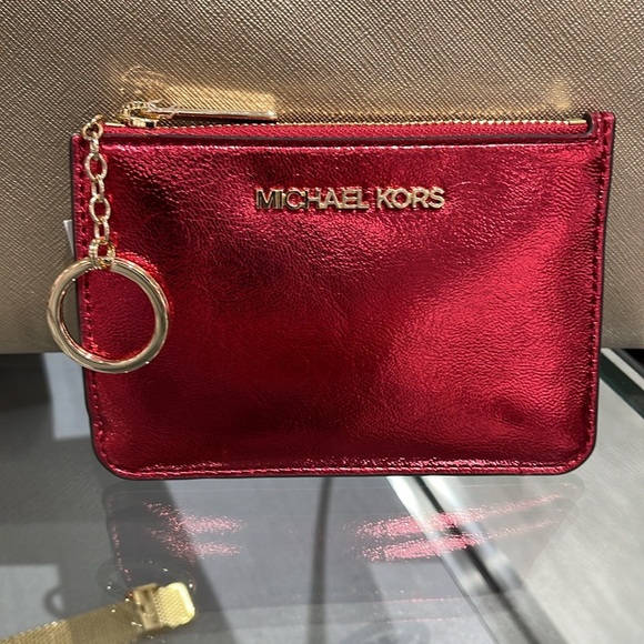 MICHAEL KORS
Jet Set Travel Small Top Zip Coin Pouch With ID
Crimson 
NWT - Picture 7 of 16